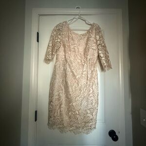 Eliza J Elegant Lace Dress in Cream